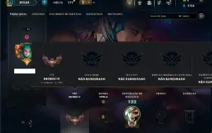 Unranked com 70 Champs e 57 Skins
