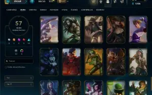 Unranked com 70 Champs e 57 Skins