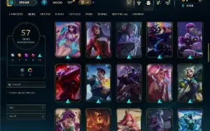 Unranked com 70 Champs e 57 Skins