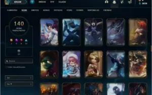 Conta bronze 3 com 118 champs e 140 skins ( MAIN SUP )