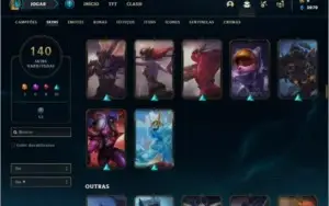 Conta bronze 3 com 118 champs e 140 skins ( MAIN SUP )