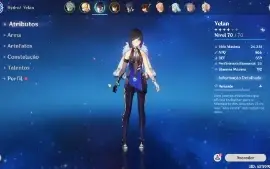 Conta Genshin Impact AR 42 | Alhaitham + Yelan + Zhongli