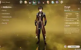 Conta Genshin Impact AR 42 | Alhaitham + Yelan + Zhongli