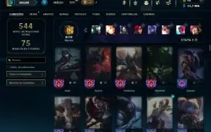 Unranked com TODOS os champs e 258 Skins ( JG / TOP / ADC )