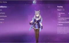 Conta Genshin *AR 10* Keqing, Bennet, Diona, Fischl