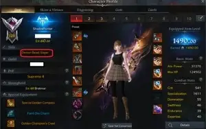 Conta Shadowhunter 1490 com mais de 700k Gold - Arcturus