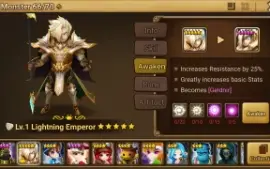 Reroll Summoners War lvl10 com Lighting Emperor - Geldnir