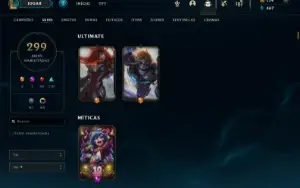 Conta Lol Lvl 407 299 Skins 172 Campeoes