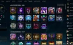 League of Legends gold,253 skins,5 ultimate,19 lendarias