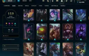 Prata 4 com TODOS os champs e 159 Skins + 7 Vitoriosas