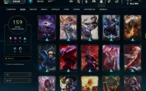 Prata 4 com TODOS os champs e 159 Skins + 7 Vitoriosas