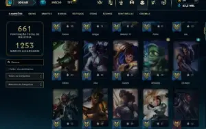 Prata 4 com TODOS os champs e 159 Skins + 7 Vitoriosas