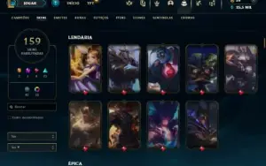 Prata 4 com TODOS os champs e 159 Skins + 7 Vitoriosas