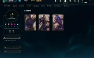 Bronze 3 com 100 Champs e 54 Skins + 2 Prestigios