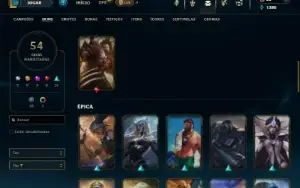 Bronze 3 com 100 Champs e 54 Skins + 2 Prestigios