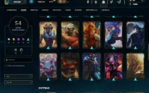 Bronze 3 com 100 Champs e 54 Skins + 2 Prestigios