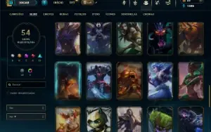 Bronze 3 com 100 Champs e 54 Skins + 2 Prestigios