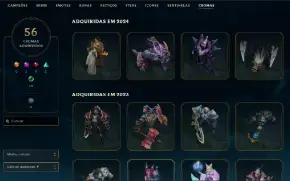 ⭐Conta Lol Full Champs | Lvl 520 | 196 Skins | 3 Ultimates ⭐