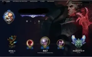 Conta LOL Diamante 4 72 skins
