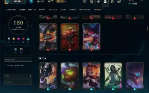 Platina 2 com TODOS os champs e 180 Skins ( MID / JG / TOP )