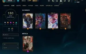 Platina 2 com TODOS os champs e 180 Skins ( MID / JG / TOP )