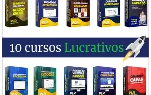 PACOTE PLR EM VÍDEOS  10 CURSOS LUCRATIVOS PRONTOS