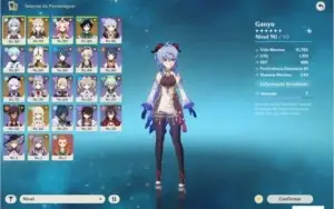 AR 55 - Ganyu, Albedo, Venti, Qiqi C2 e Keqing + Espada Cel
