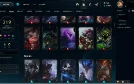 CONTA LEAGUE OF LEGENDS LVL 324, 319 SKINS (GOLD 1)