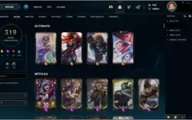 CONTA LEAGUE OF LEGENDS LVL 324, 319 SKINS (GOLD 1)