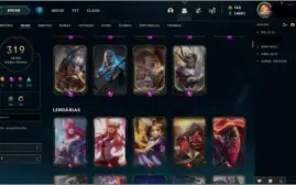 CONTA LEAGUE OF LEGENDS LVL 324, 319 SKINS (GOLD 1)