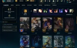 Platina 2 com 45 Champs e 8 Skins + 5 Fragmentos
