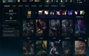 Platina 2 com 45 Champs e 8 Skins + 5 Fragmentos