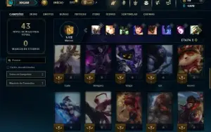 Platina 2 com 45 Champs e 8 Skins + 5 Fragmentos