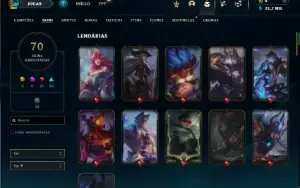 Unranked com 100 Champs e 70 Skins ( MID / TOP / JG )