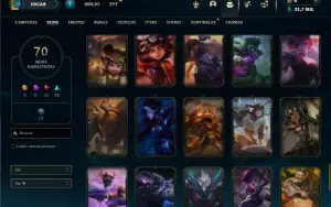 Unranked com 100 Champs e 70 Skins ( MID / TOP / JG )