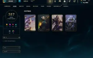 Ouro 1 com TODOS os Champs e 387 Skins + 7 Prestigios