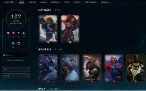 Conta PLATINA 5 100 SKINS+