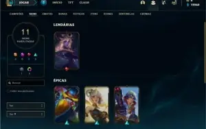 Conta Diamante 1 com 40 Champs e 11 Skins + 5 Fragmentos