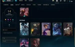 Conta prata 3 com 42 Champs e 14 Skins + 10 Fragmentos