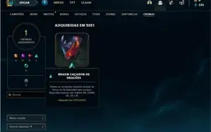 Conta prata 3 com 42 Champs e 14 Skins + 10 Fragmentos