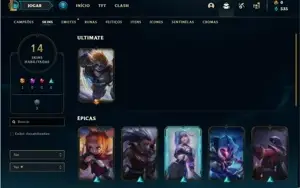 Conta prata 3 com 42 Champs e 14 Skins + 10 Fragmentos