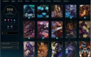 CONTA LOL 206 SKINS PLAT4