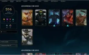 CONTA LOL 206 SKINS PLAT4