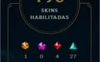 Conta League of Legends com 196 Skins