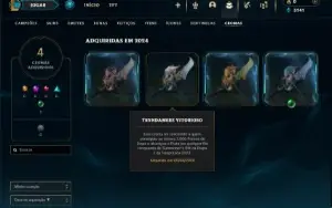 Ouro 1 com 50 Champs e 14 Skins + 2 Espolios
