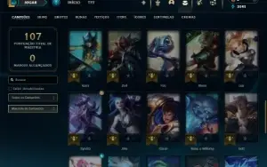 Ouro 1 com 50 Champs e 14 Skins + 2 Espolios