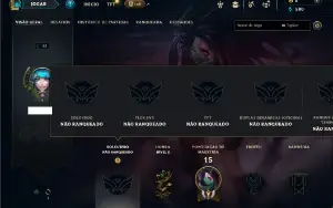 Unranked com 30 Champs e 1 Skin