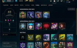 Unranked com 30 Champs e 1 Skin