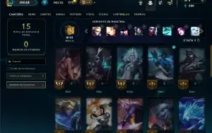 Unranked com 30 Champs e 1 Skin