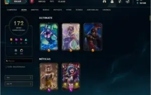 Conta ouro 4 com 172 skins e TODOS os champs
